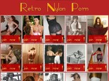 Sexy girls in retro nylon dress
