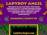 There is no better way to experience reality ladyboy sex porn than following someone who actually does the thing. Jason here with his LadyboyAngel.com is the ultimate choice. The guy travels all over the ladyboy-blessed land of Thailand and meets real life ladyboys for reality ladyboy sex encounters. He documents his experience by shooting solo ladyboy pictorials, videos, and POV-style reality ladyboy sex movies. The site got a great feel to it, somewhere between reality and amateur, very authentic-looking. It�s so far from overproduced, staged stuff some sites are trying to market. The great thing about LadyboyAngel.com is that everything here actually happens for real, and this thrill shines through every single item you are about to see.
